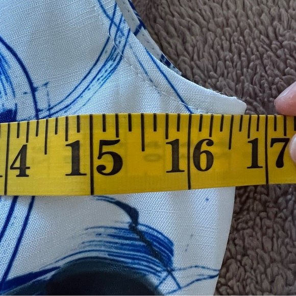 Samuel Dong Midi Dress • XS • Blue/Black/White Abstract Print - Picture 4 of 12